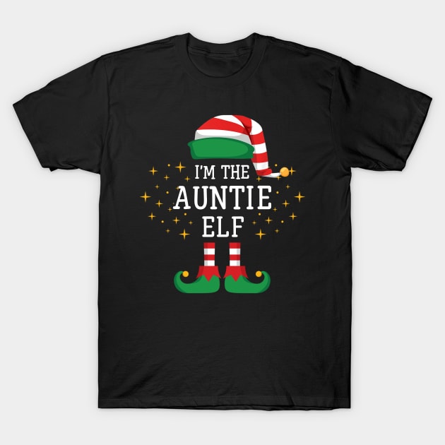 I'm The Auntie Elf Matching Family Christmas Pajama T-Shirt by Damsin